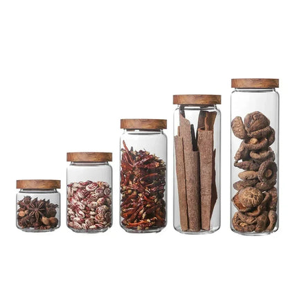 1pcs Wood Lid Orgnizer Glass
