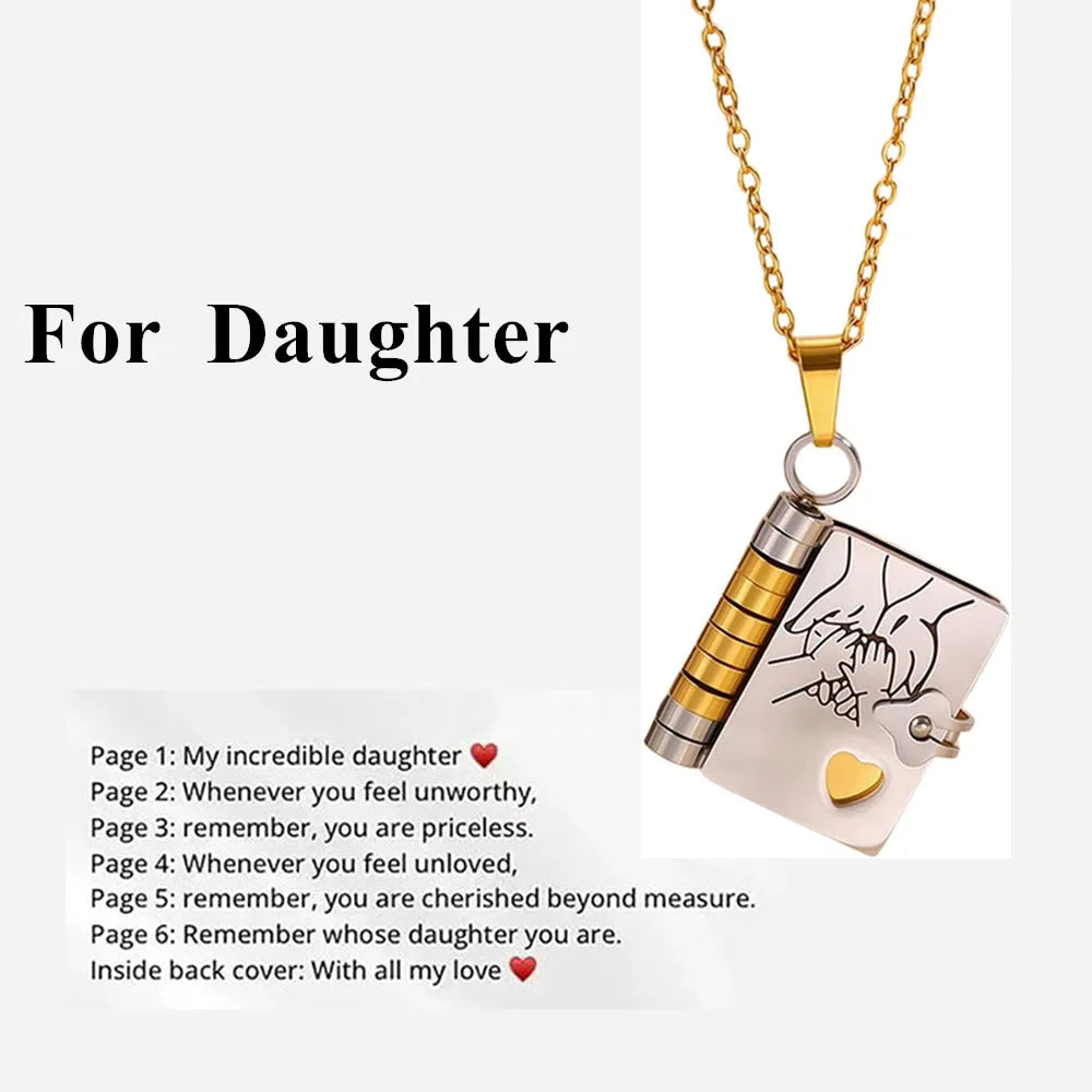 “My Love” Engraved Book Locket Necklace