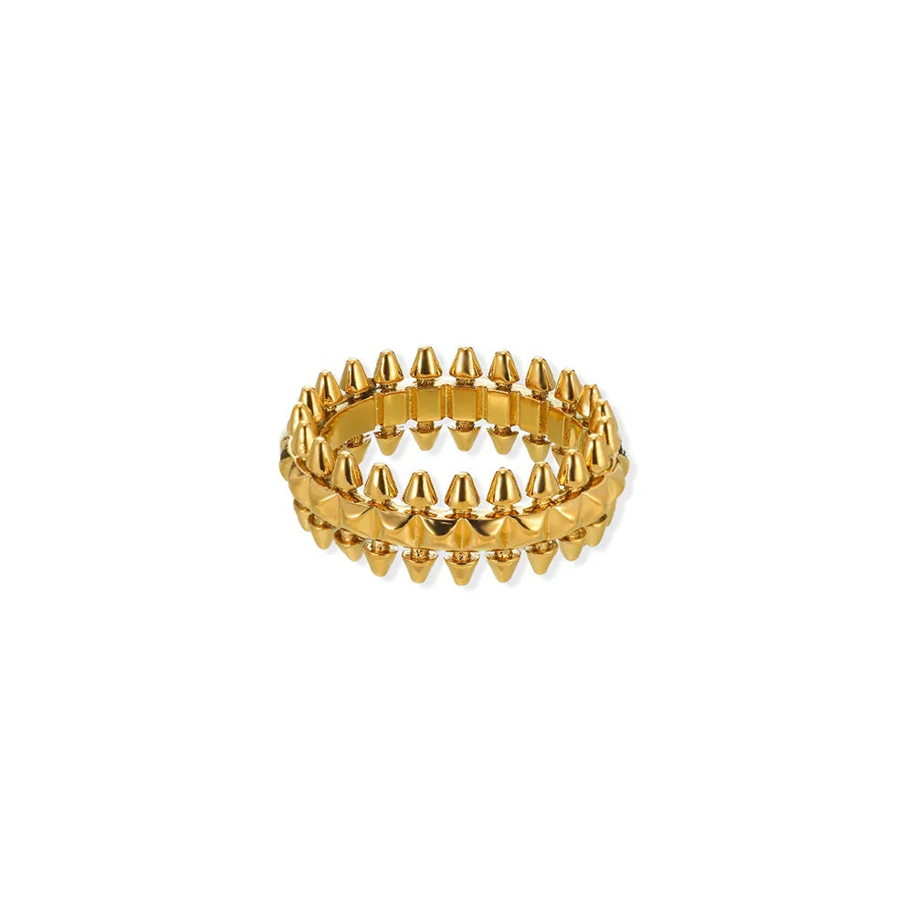 Riveted Bullet Punk Stainless Steel Ring