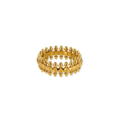 Riveted Bullet Punk Stainless Steel Ring
