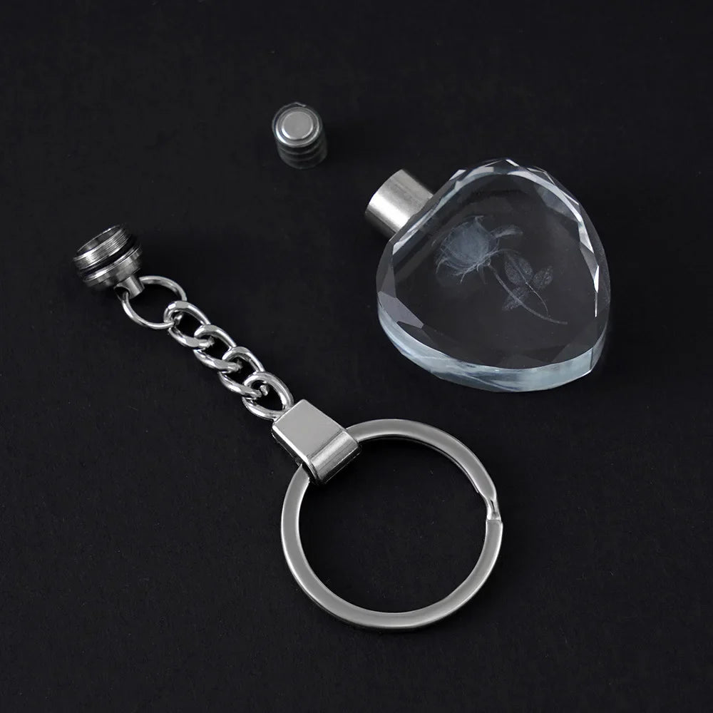 Colorful Fairy Rose LED Crystal Keychain