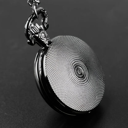 Gothic Black Raven Pocket Watch Necklace