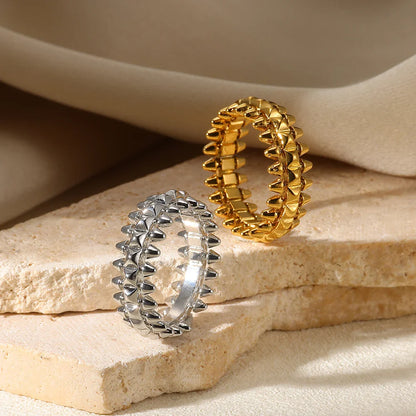 Riveted Bullet Punk Stainless Steel Ring
