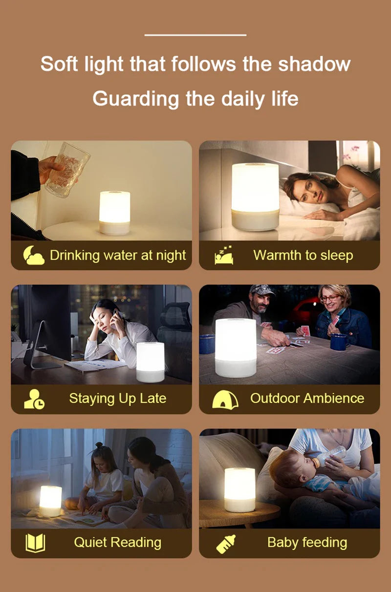 Dimmable Touch LED Bedside Night Lamp