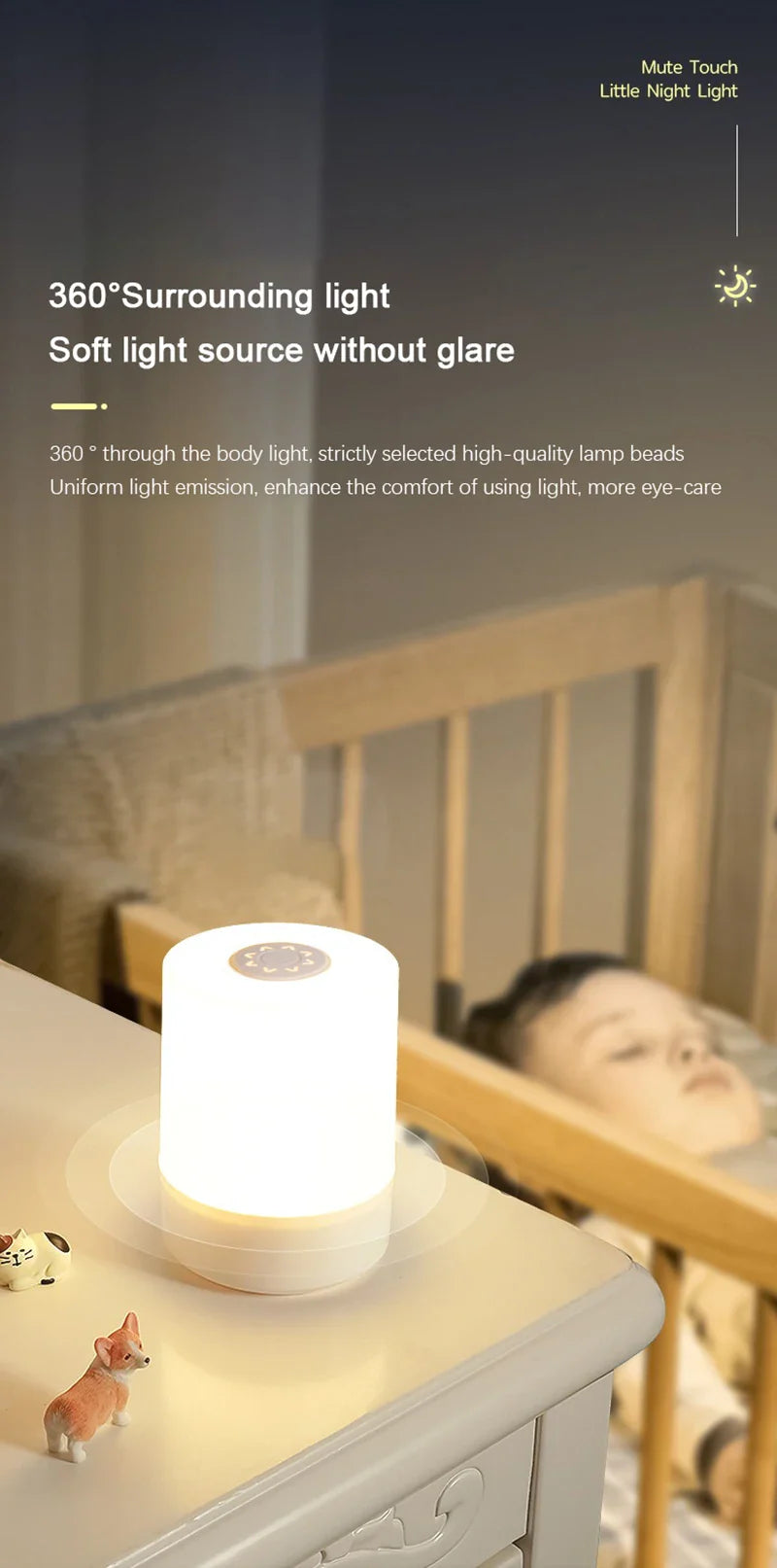 Dimmable Touch LED Bedside Night Lamp