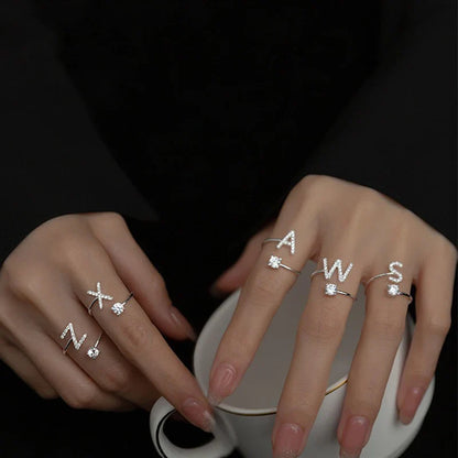 A–Z Initial Adjustable Ring for Women