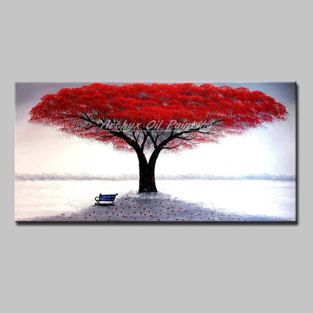 Palette Knife Tree Oil Painting on Canvas