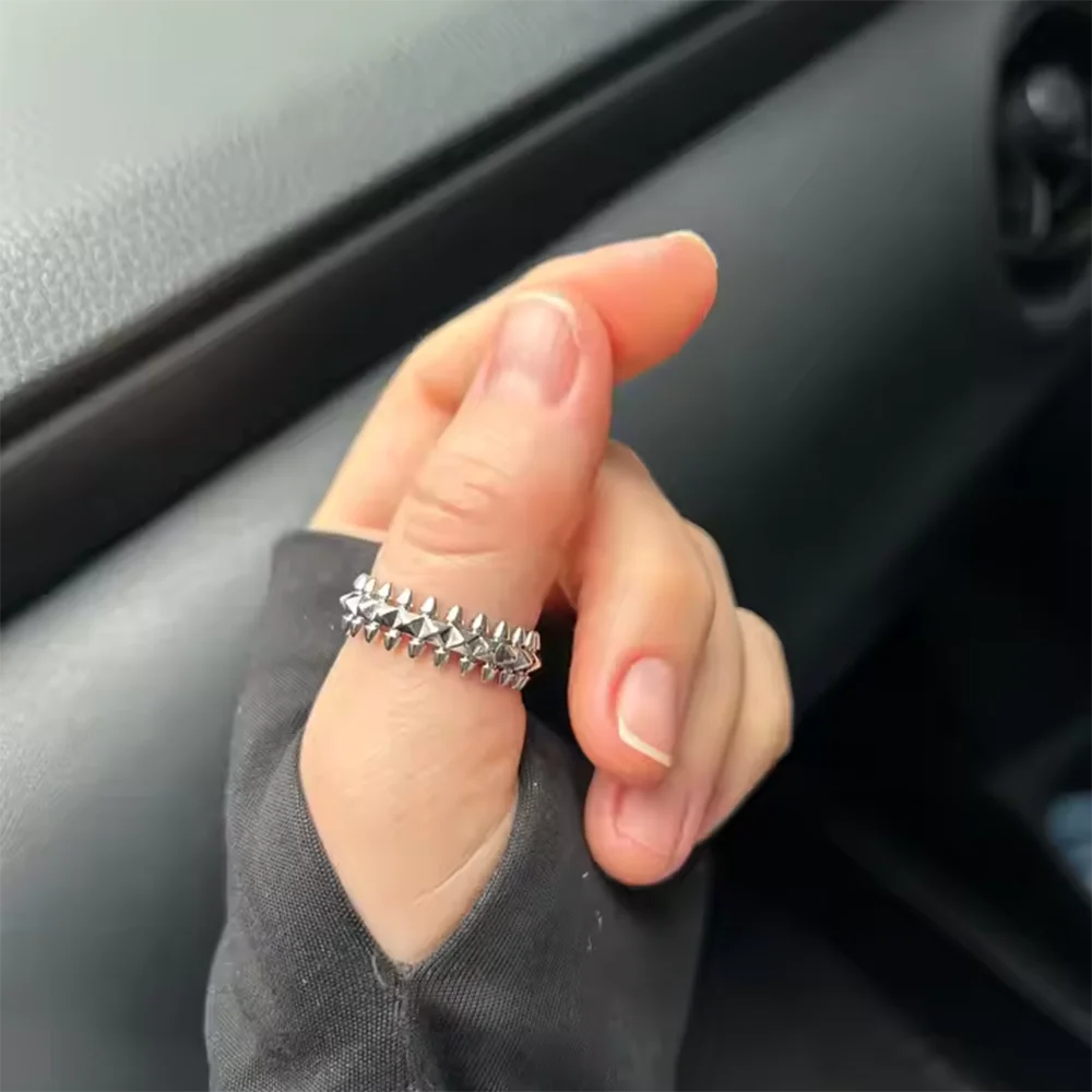 Riveted Bullet Punk Stainless Steel Ring
