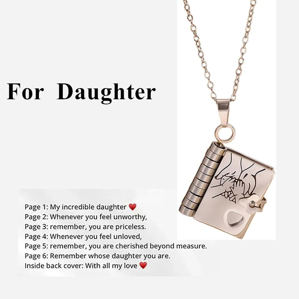 “My Love” Engraved Book Locket Necklace