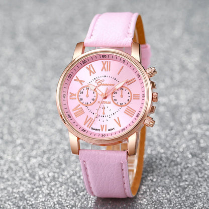 Women’s Quartz Watch & Heart Rhinestone Jewelry Set
