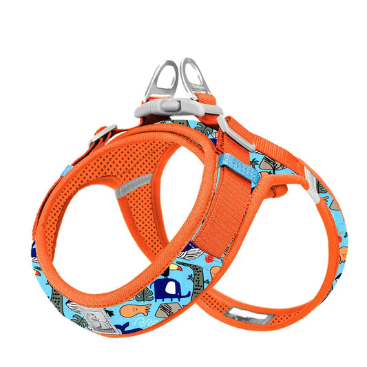 Dog Truelove Floral Printing Mesh Harness