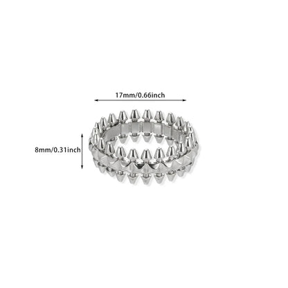 Riveted Bullet Punk Stainless Steel Ring