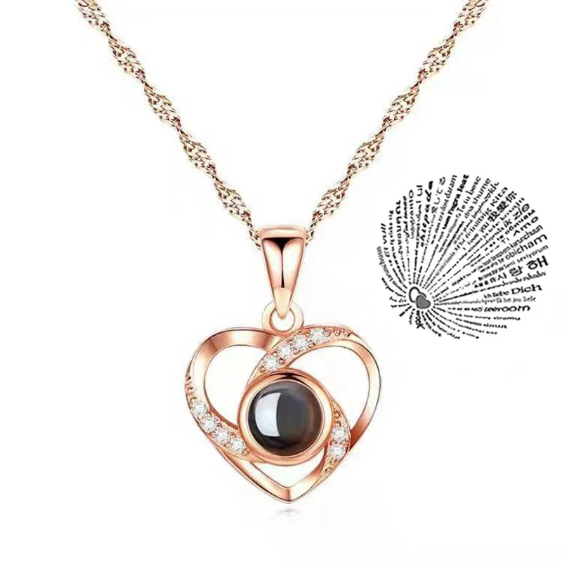 "I Love You" 100 Languages Projection Necklace