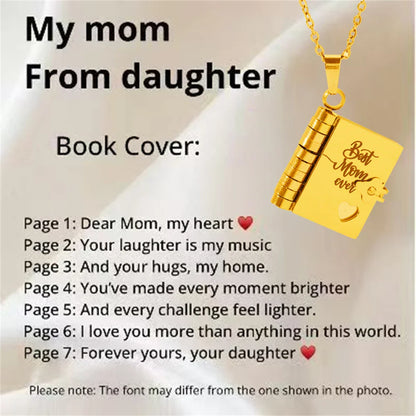 “My Love” Engraved Book Locket Necklace