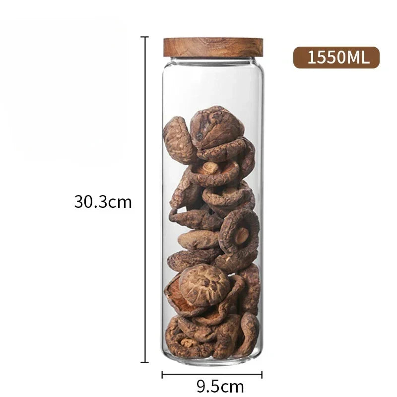 1pcs Wood Lid Orgnizer Glass