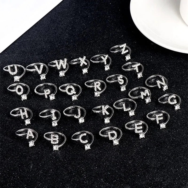 A–Z Initial Adjustable Ring for Women