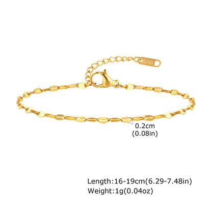 Stainless Steel Stackable Herringbone Bracelet – Gold Plated