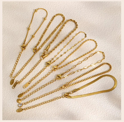 Stainless Steel Stackable Herringbone Bracelet – Gold Plated