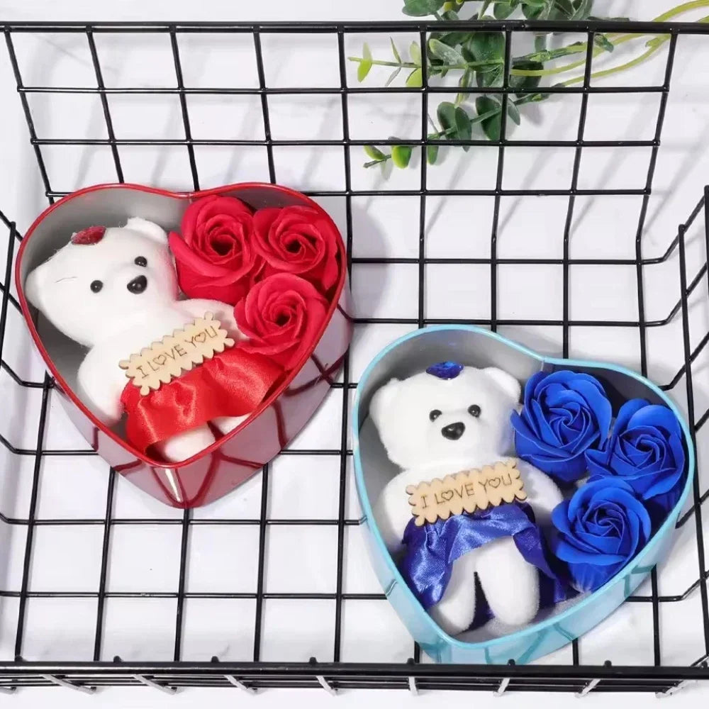 Rose Bear Soap Flower Gift Box