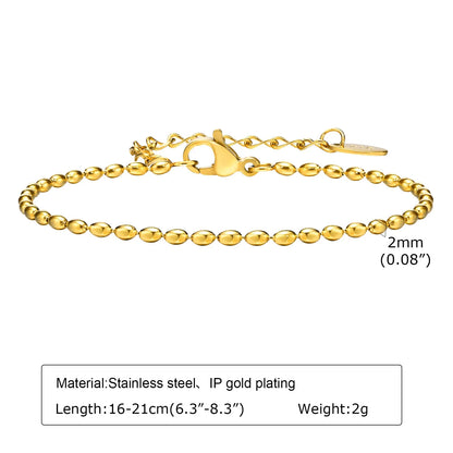 Stainless Steel Stackable Herringbone Bracelet – Gold Plated