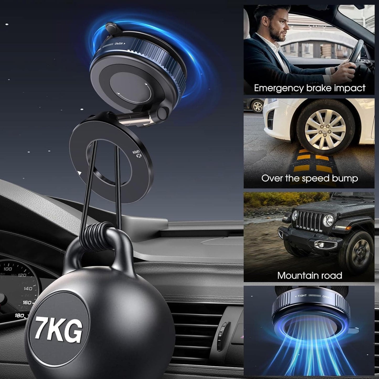 Heavy-duty 360° Vacuum Magnetic Phone Holder